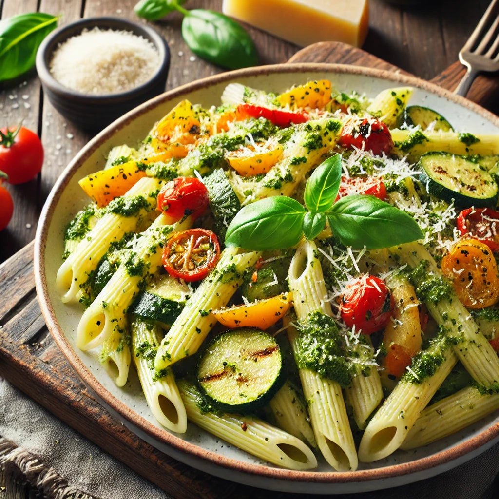 Creamy Pesto Penne with Roasted Vegetables – Sauce Pantry