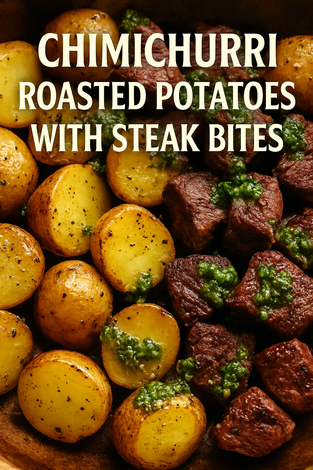 Chimichurri Roasted Potatoes with Steak Bites