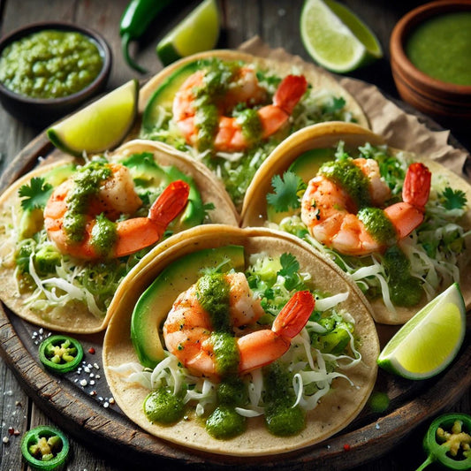 Jalapeño Verde Shrimp Tacos - Sauce Pantry