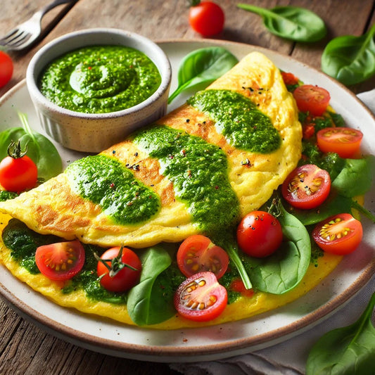 Pesto Omelet with Fresh Vegetables - Sauce Pantry